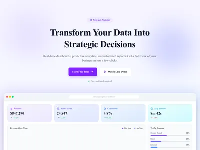 Screenshot of SaaS Analytics page template
