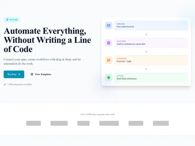 Screenshot of SaaS Automation page template
