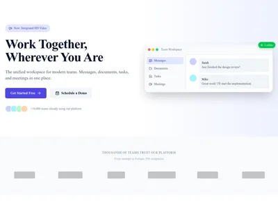 Screenshot of SaaS Collaboration page template