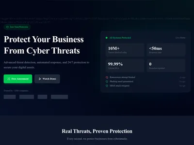 Screenshot of SaaS Security page template