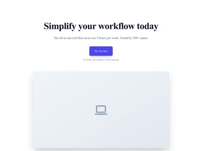 Screenshot of SaaS Startup page template