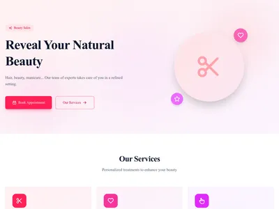 Screenshot of Beauty Salon page template
