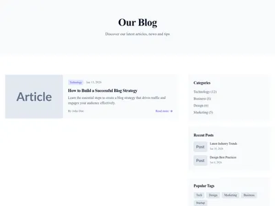 Screenshot of Classic Blog page template