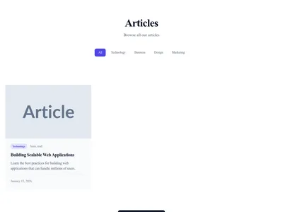 Screenshot of Blog Grid page template