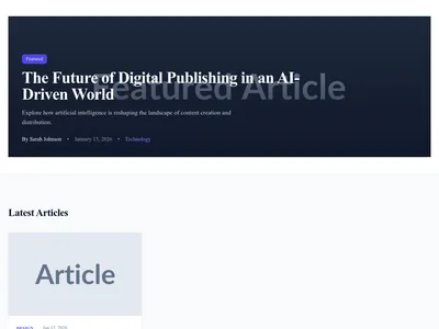 Screenshot of Magazine Layout page template