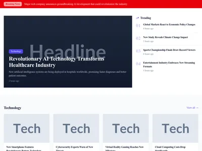 Screenshot of News Portal page template