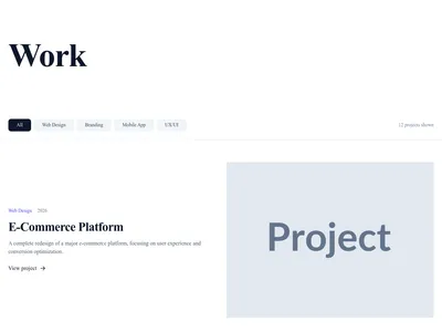 Screenshot of Portfolio Fullwidth page template