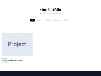 Screenshot of Portfolio Grid page template