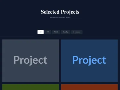 Screenshot of Portfolio Hover Effects page template