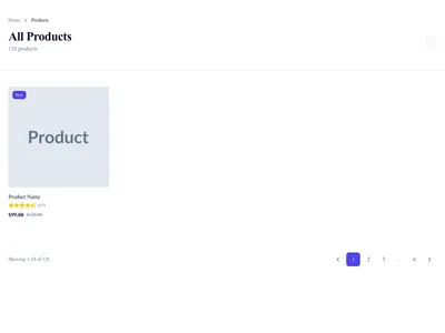 Screenshot of Products Grid page template