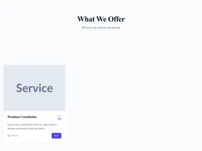 Screenshot of Services Cards page template