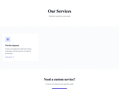 Screenshot of Services Grid page template