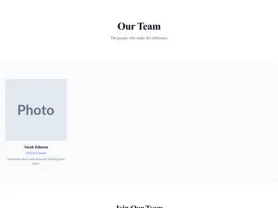 Screenshot of Team Grid page template