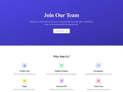 Screenshot of Careers page template