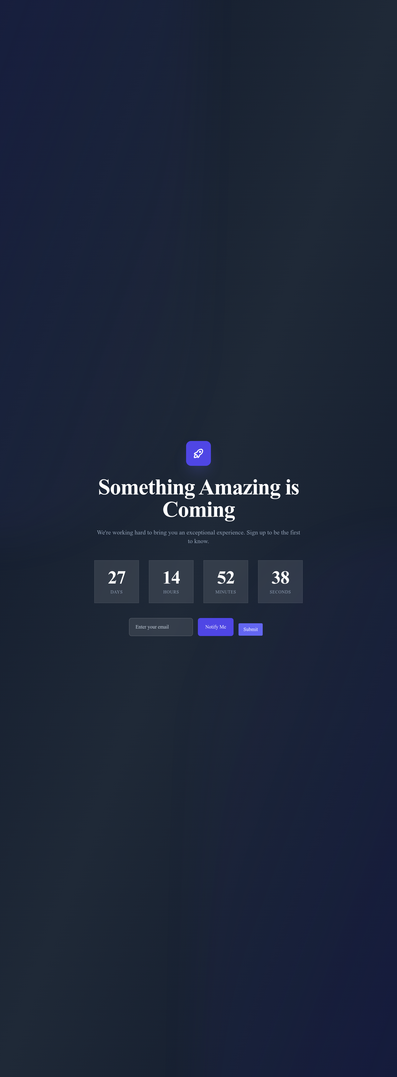 Screenshot of Coming Soon page template