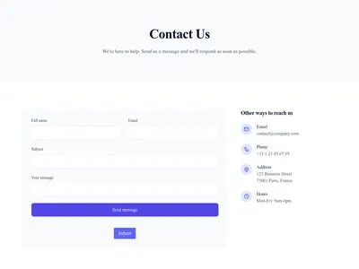 Screenshot of Simple Contact page template