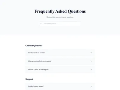 Screenshot of Simple FAQ page template