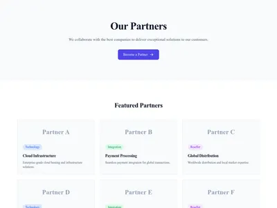 Screenshot of Partners page template